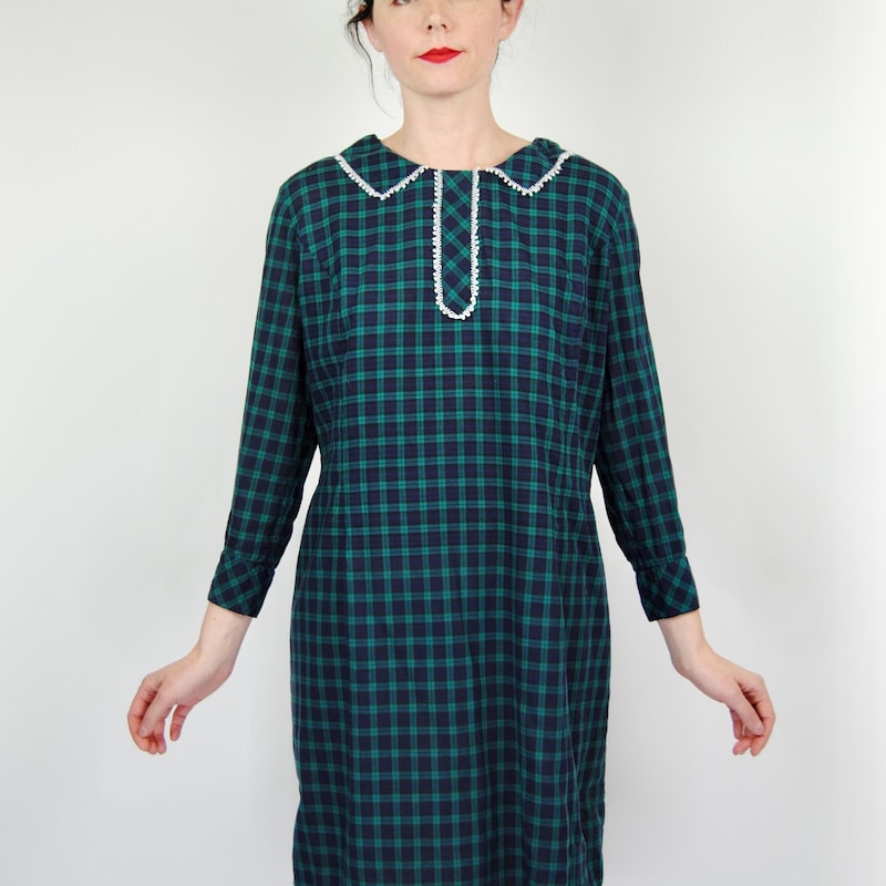 Blue Green Plaid Dress