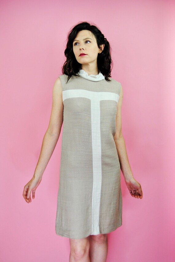 1960s Mod Henri Lark by Joseph Boccheir Sandy and Cream Dress - Sm to Md - Etsy 1960s Mod Henri Lark by Joseph Boccheir Sandy and Cream Dress - Sm to Md - Etsy