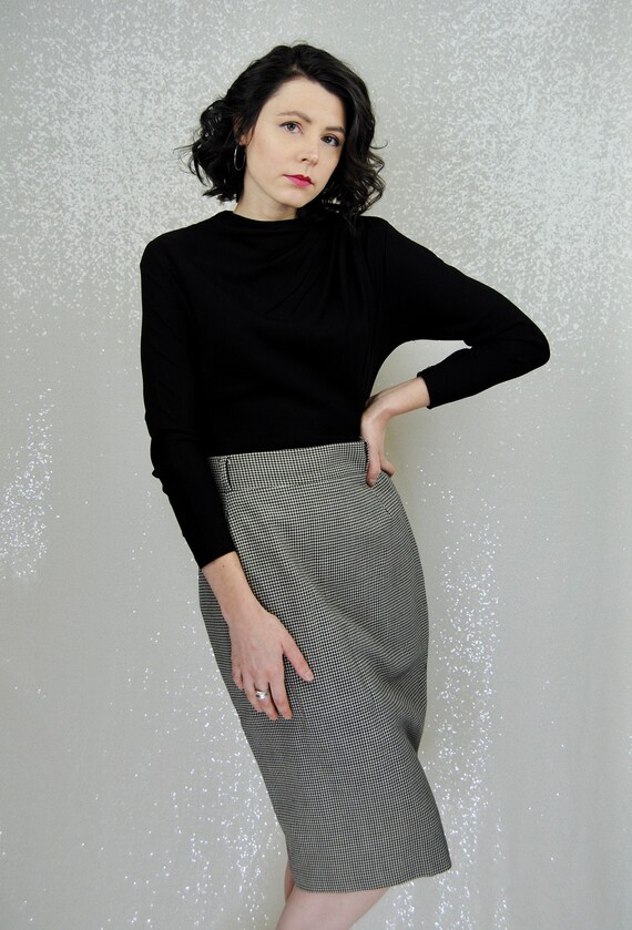 1980s Norma Kamali Houndstooth & Velvet 2 Piece S… - image 4