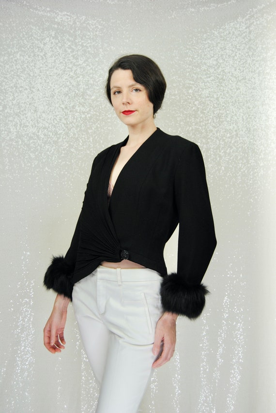1960s Vintage Lilli Ann Black Pleated Blazer Suit… - image 2