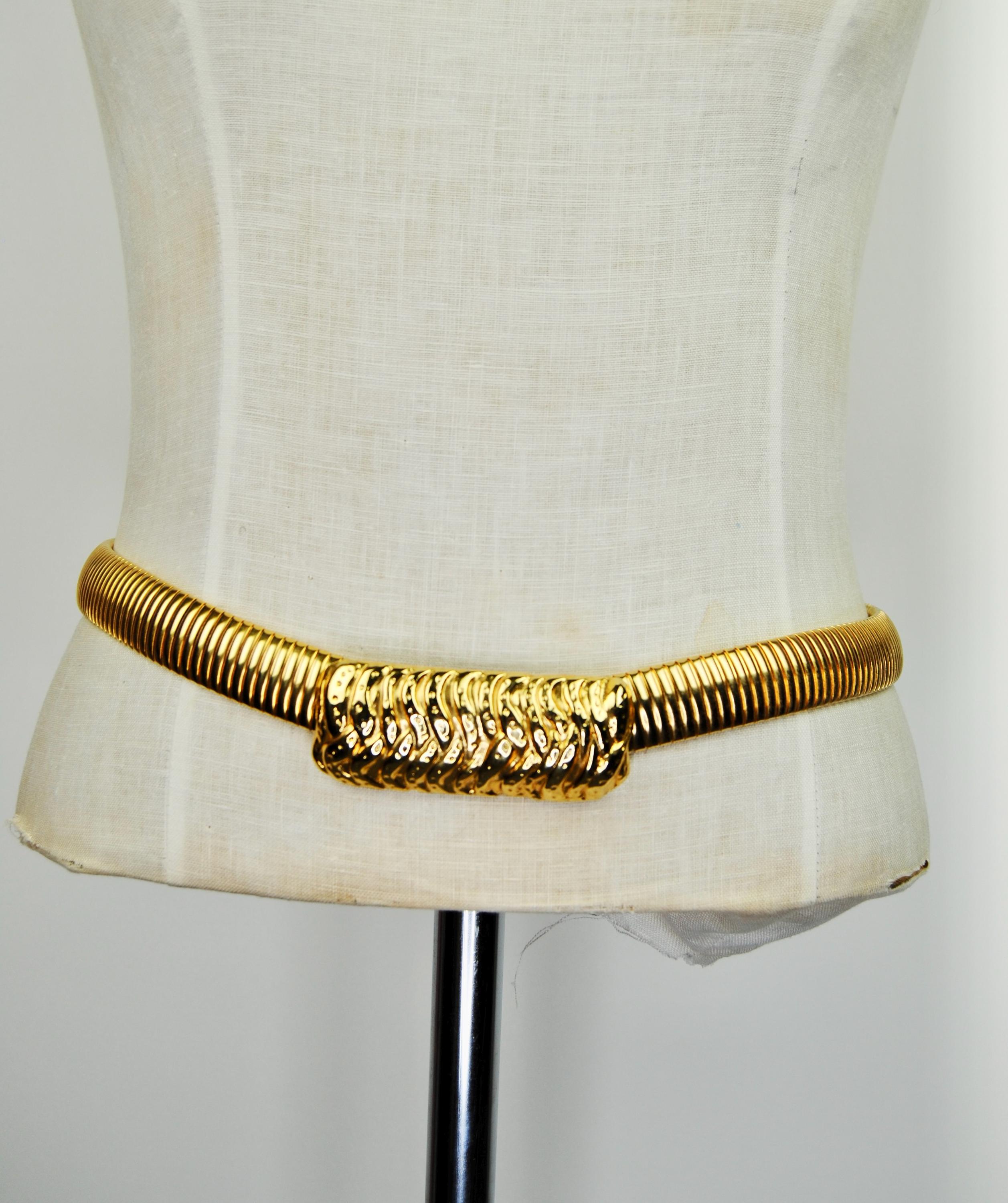 Vintage Womens Scale Serpentine Belt Stretchy Bronze Retro Fashion Statement Vintage Statement Belts Stretchy - Etsy main image 2