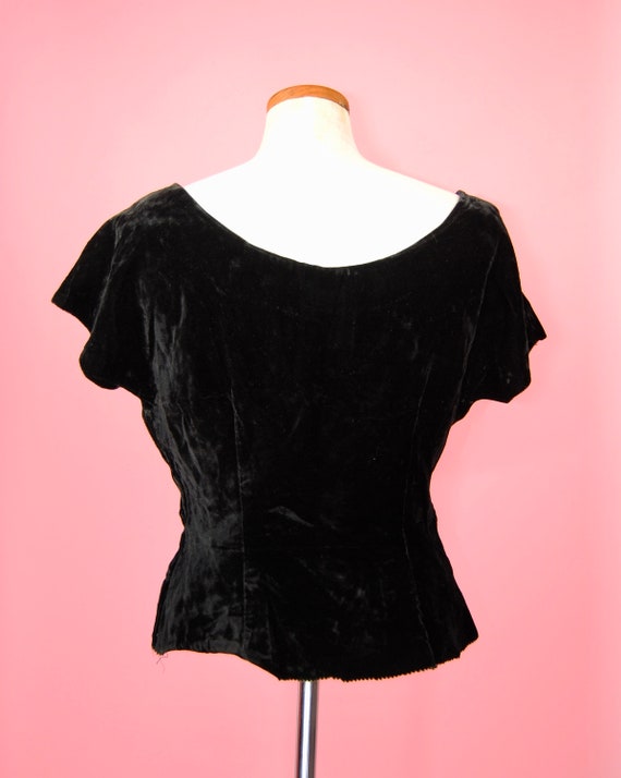 1950s Black Velvet "Cadillac Original" Top - Lg - image 7