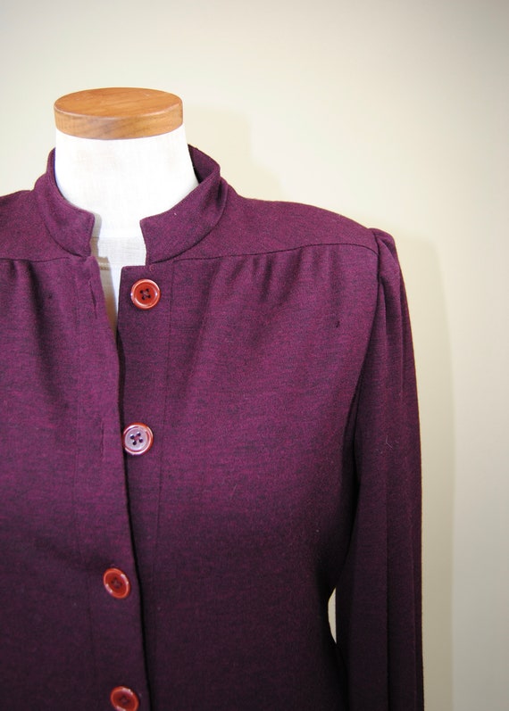 1980's Vintage Designer Adele Simpson Burgunday P… - image 5