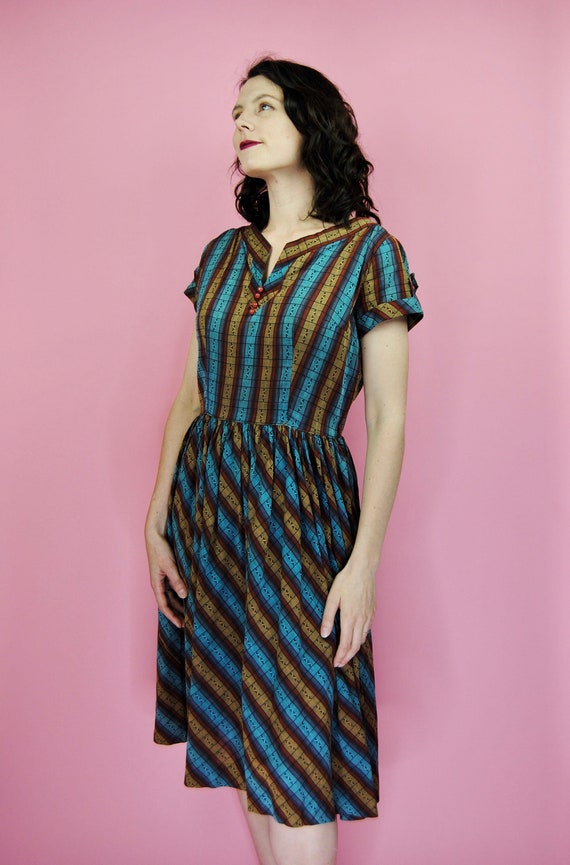 50’s-60’s Brown Summer Dress by Irene Dare Casual