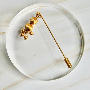 Vintage Gold Tone Dangling Lapel Pin