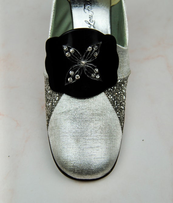 1930s Black Rhinestone Shoe Buckles - image 6