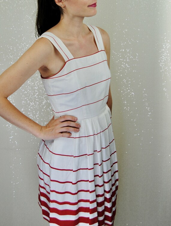 1980s Lanz Originals Red and White Sun Dress - XX… - image 3