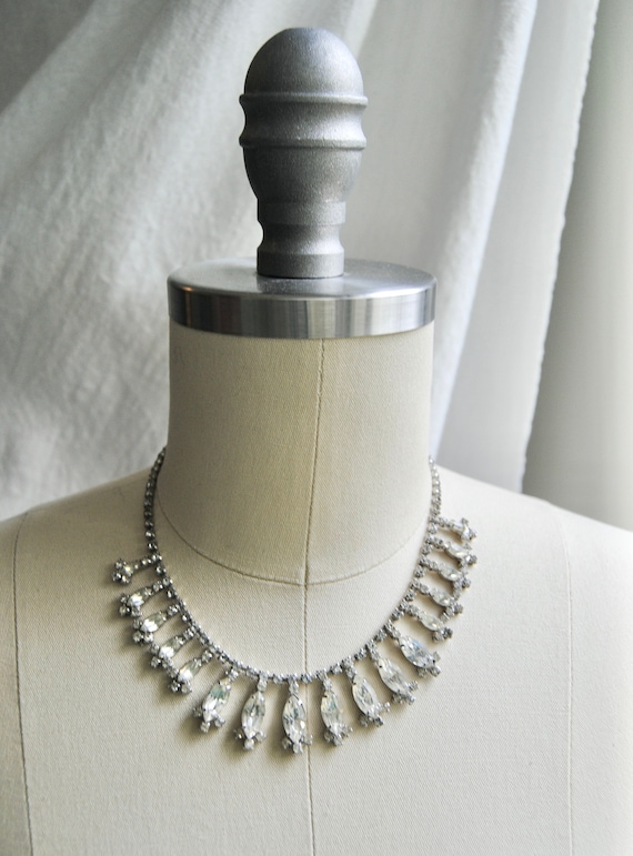 1950s 1960s Vintage Rhinestone Necklace