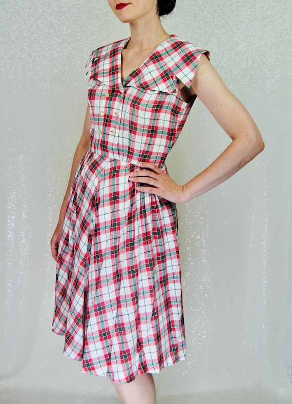 green and red plaid dress women The Lincoln Log Love Lady