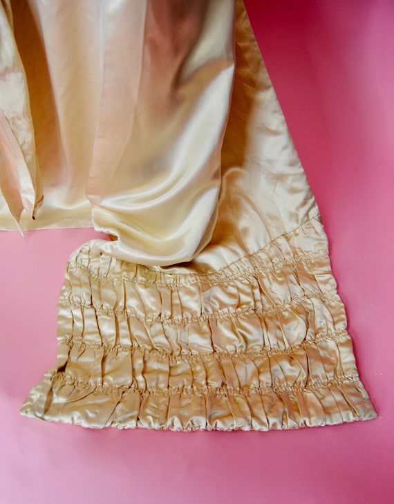 RARE 1920s Liquid Satin Champagne Silk Wedding Go… - image 7