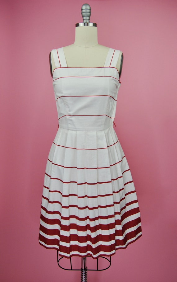 1980s Lanz Originals Red and White Sun Dress - XX… - image 4