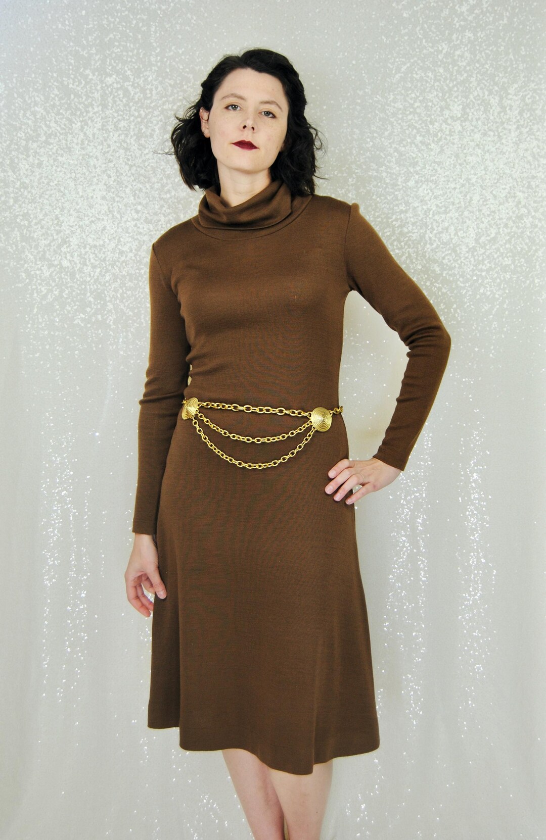 Vintage Cozy Knit Dress (S/M)