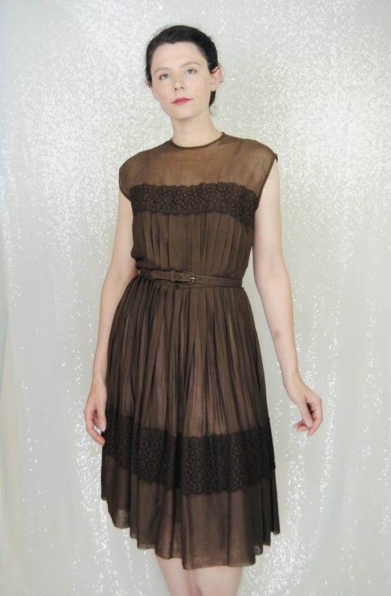 Unique 1960s Vintage R & K Originals Chocolate Brown Sheer Sundress - SM - Etsy Unique 1960s Vintage R & K Originals Chocolate Brown Sheer Sundress - SM - Etsy
