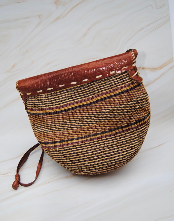 Vintage 1990s y2k Sisal Woven Market Crossbody Ba… - image 4