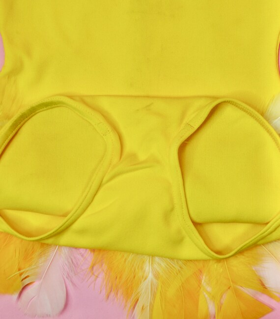 1970s Vintage Yellow Dance Leotard with Sequins and F… Gem