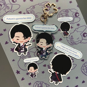 Bts Island Inspired Keychain and Stickers, Yoongi, Suga, Agust D, Snooze, D-Day, Bangtan