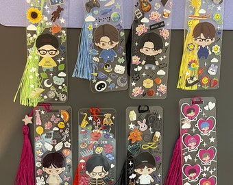 Acrylic Kpop Bookmarks, BTS Island In The Seom Game, Namjoon, Jin, Yoongi, J-Hope, Jimin, Taehyung, Jungkook