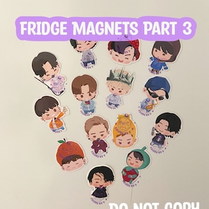 Part 3 Inspired Fridge Magnets, Jimin, Namjoon, Jin, Yoongi, J-Hope, Jungkook, Taehyung