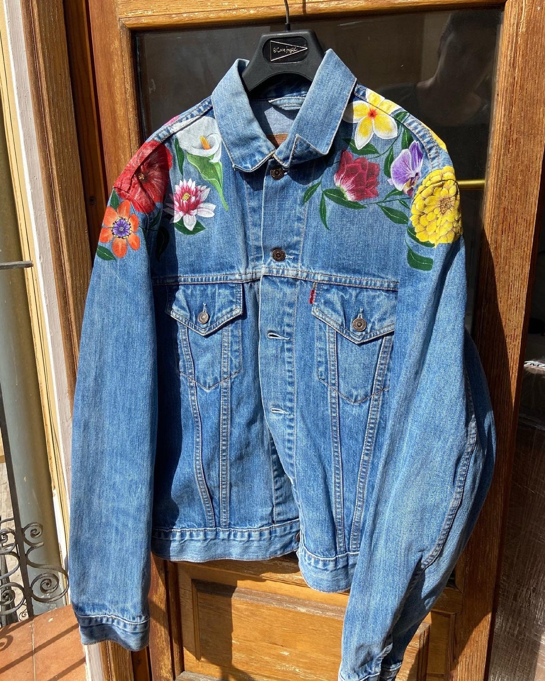 Jean Painted Jacket love Yourself - Etsy