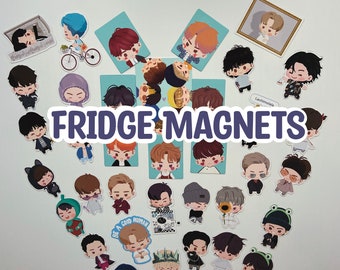 BTS Island In The Seom Game Inspired Fridge Magnets, Jimin, Namjoon, Jin, Yoongi, J-Hope, Jungkook, Taehyung, Bangtan