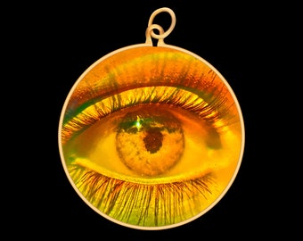 9 Karat Gold Hologramm Anhänger - Auge (mittelgroß)