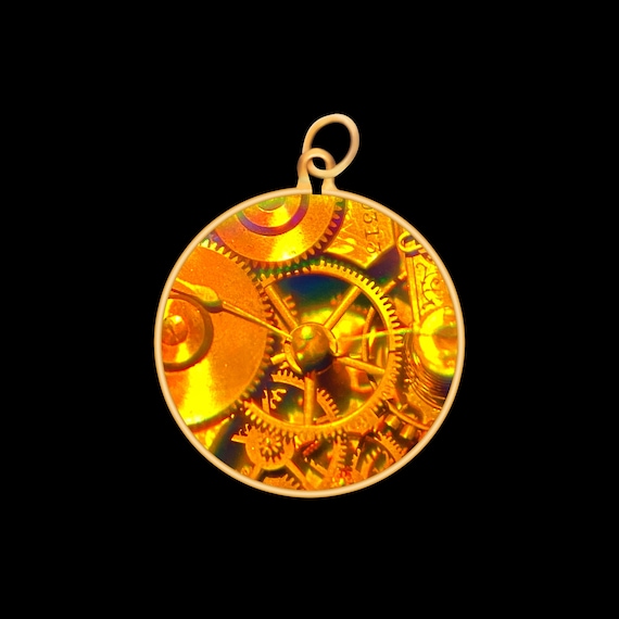 9ct Gold Hologram Pendant Watch Parts small Etsy