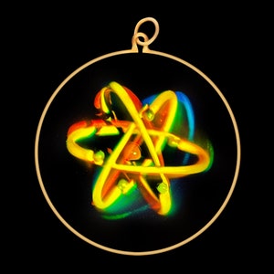 9ct Gold Hologram Pendant - Atom Symbol (Large)