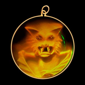 9ct Gold Hologram Pendant - Vampire Bat (Large)