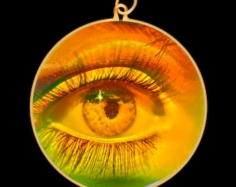 9 Karat Gold Hologramm Anhänger - Auge (groß)