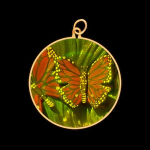 9 Karat Gold Hologramm Anhänger - Schmetterling (Medium)