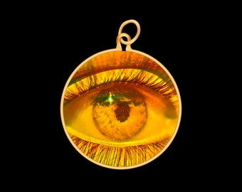 9 Karat Gold Hologramm Anhänger - Auge (Klein)