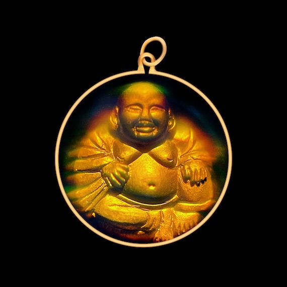 Buy 9ct Gold Hologram Pendant Budai Laughing Buddha medium Online