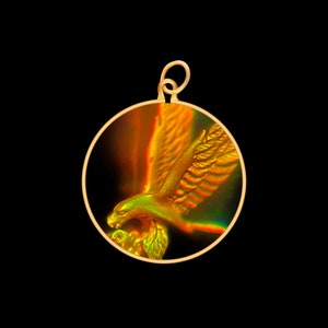 9 Karat Gold Hologramm Anhänger - Adler (Klein)