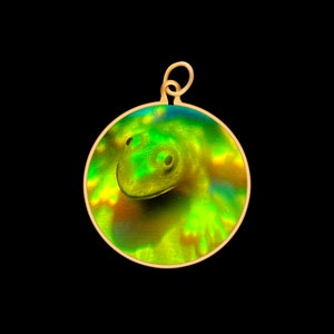 9 Karat Gold Hologramm Anhänger - Frosch (Klein)