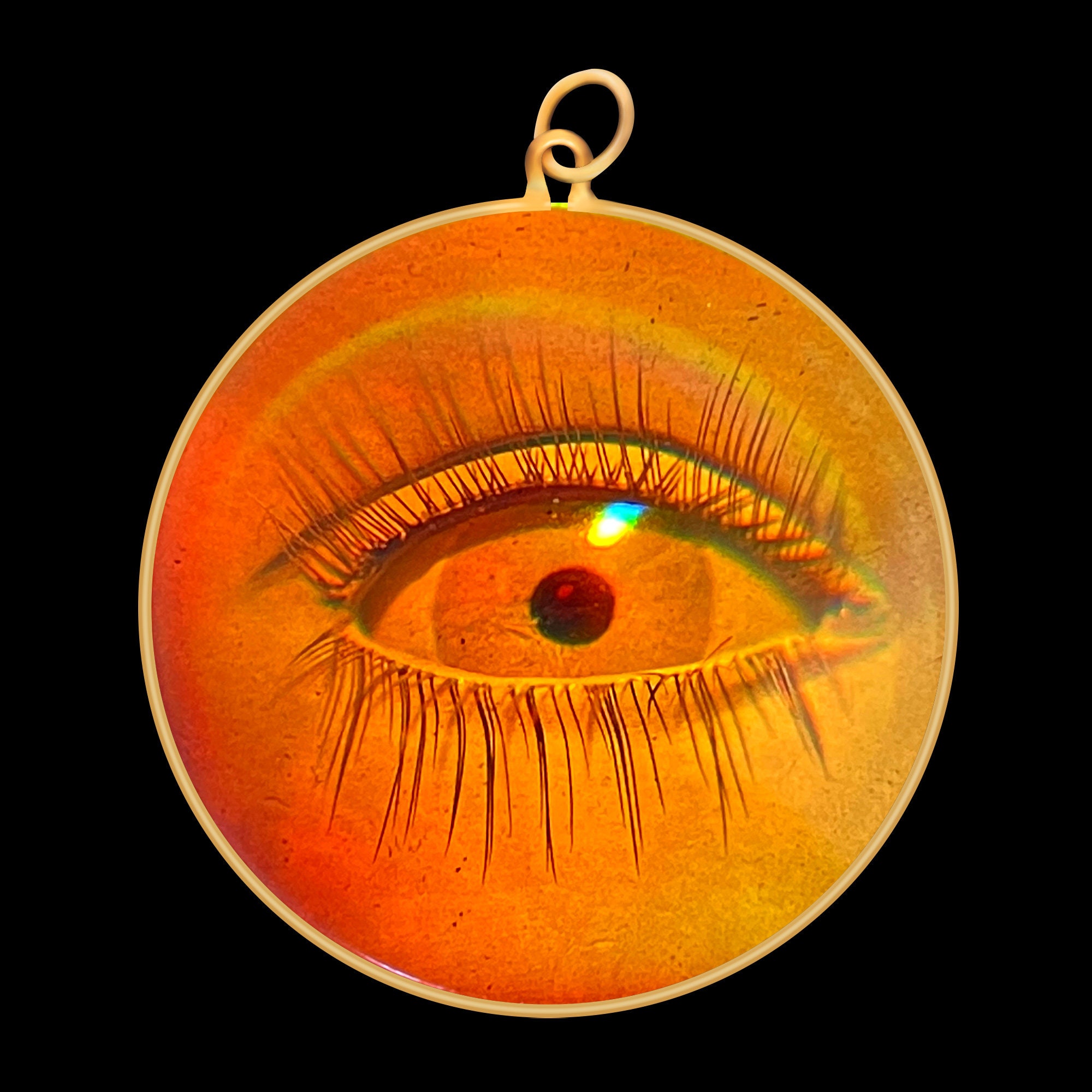 9ct Gold Hologram Pendant Eye large Etsy