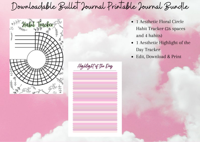 Bullet Journal Templates Printable Journal Bundle Downloadable PDF - Etsy