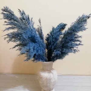PAMPAS GRASS Blue, Navy-Blue Colored, Blue Flowers, Dry Reeds, Dried Flowers, Dried Pampas Grass, Wedding Decor, Tall Vase, Centerpieces image 5