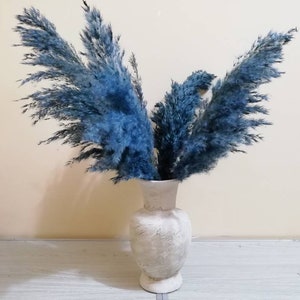 PAMPAS GRASS Blue, Navy-Blue Colored, Blue Flowers, Dry Reeds, Dried Flowers, Dried Pampas Grass, Wedding Decor, Tall Vase, Centerpieces image 7