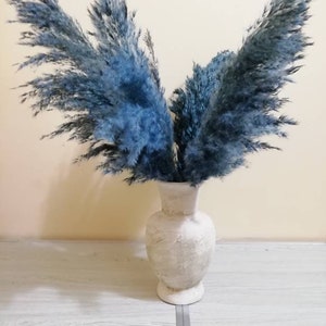 PAMPAS GRASS Blue, Navy-Blue Colored, Blue Flowers, Dry Reeds, Dried Flowers, Dried Pampas Grass, Wedding Decor, Tall Vase, Centerpieces image 2