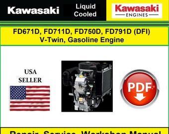 Kawasaki FD671D, FD711D, FD750D, FD791D (DFI) Repair, Service & Workshop Manual Digital Download