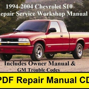 Chevrolet Repair Service & Shop Manual (Blazer/S10, Jimmy/Sonoma) 1994-2004  PDF CD