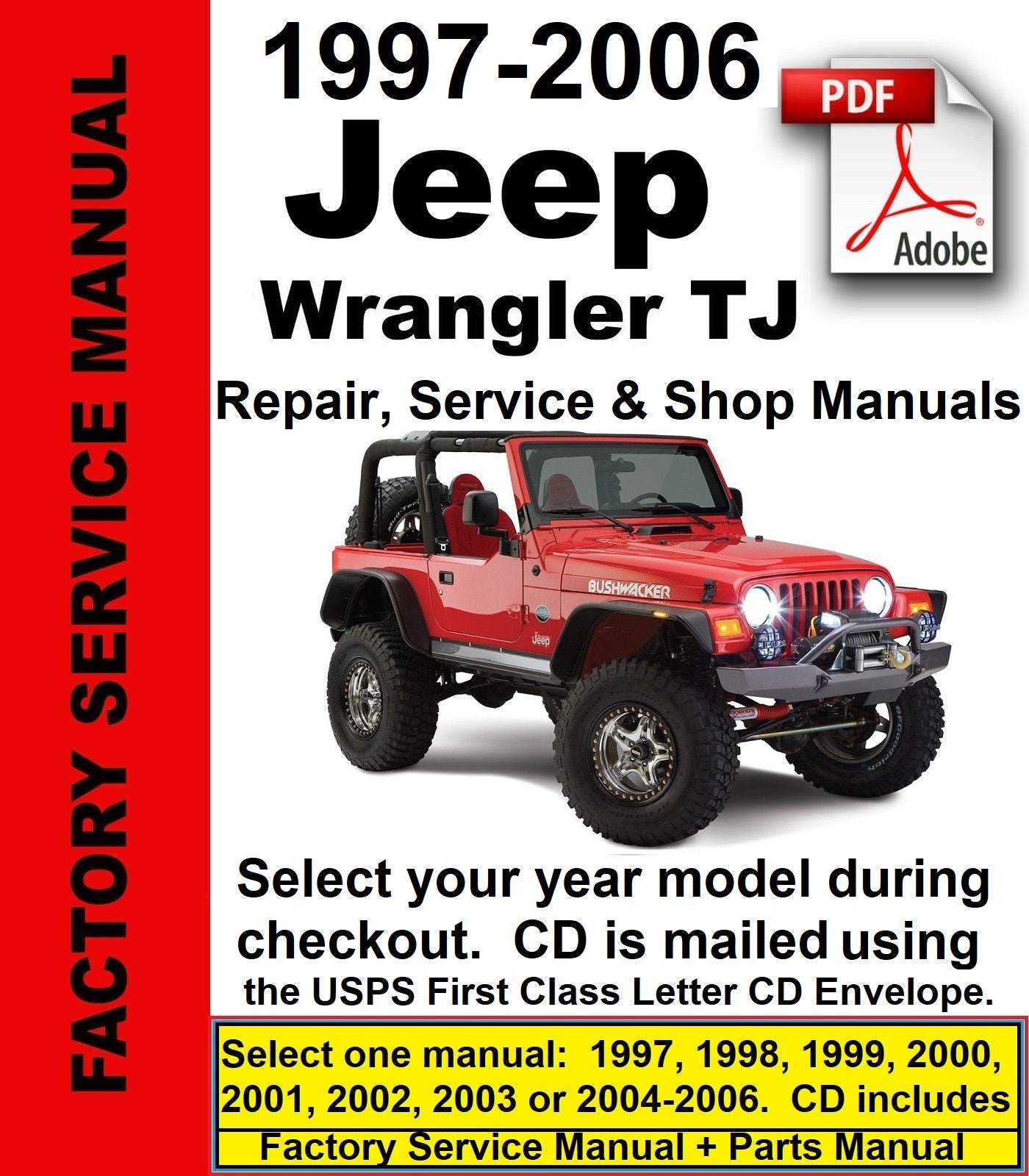 Jeep Wrangler Repair Service & Shop Manual CD PDF 1997-2006 - Etsy UK