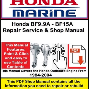 Honda buitenboordmotor BF9.9A-BF15A Service, reparatie- en winkelhandleiding