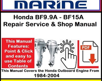 Honda Outboard BF9.9A-BF15A Manual de taller y reparación de servicio