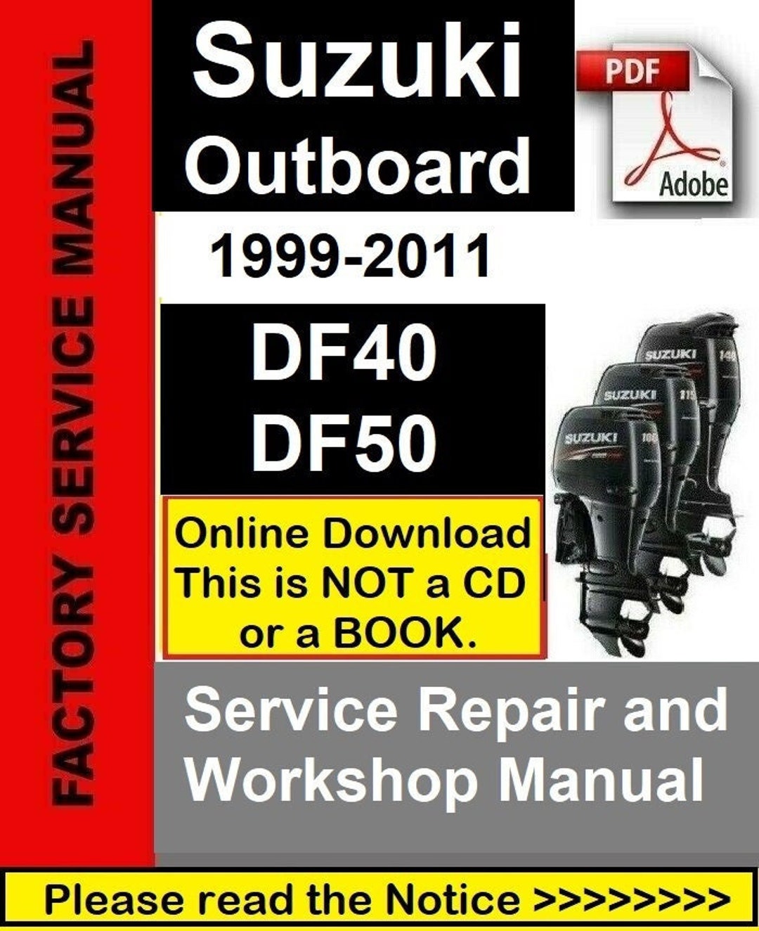 Suzuki DF40-DF50 Outboard Repair Service & Workshop PDF Manual 