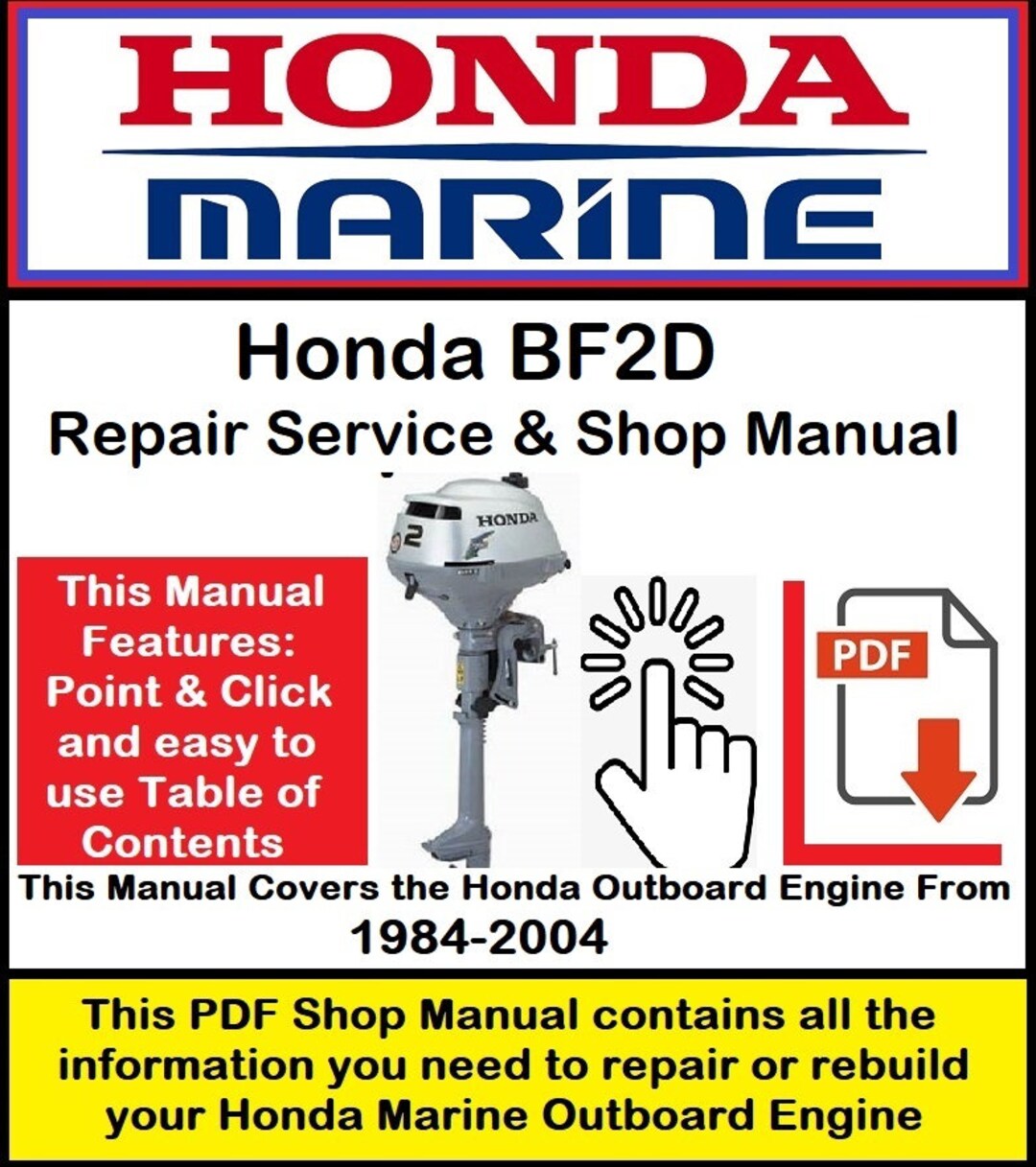 Honda Outboard BF2D Repair Service & Shop Manual Etsy