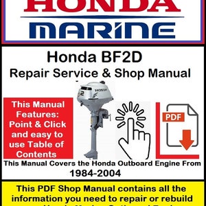 Honda Outboard BF2D Repair Service & Shop Manual
