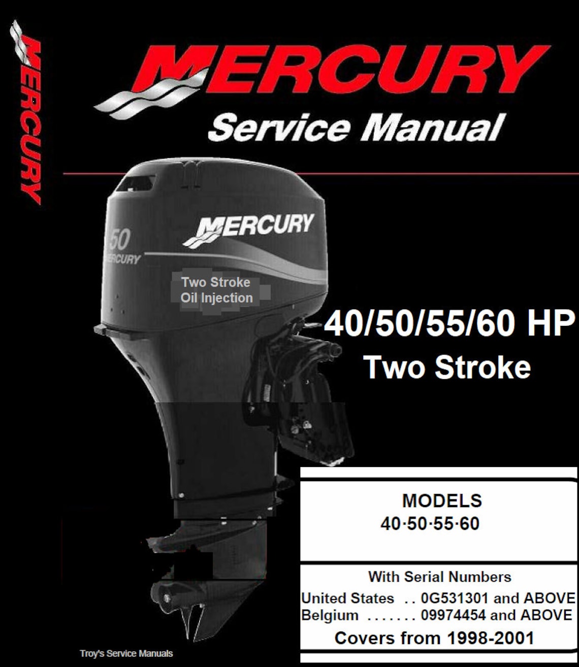 Mercury Outboard Repair Service & Shop Manual 40/50/55/60 Two Stroke Etsy