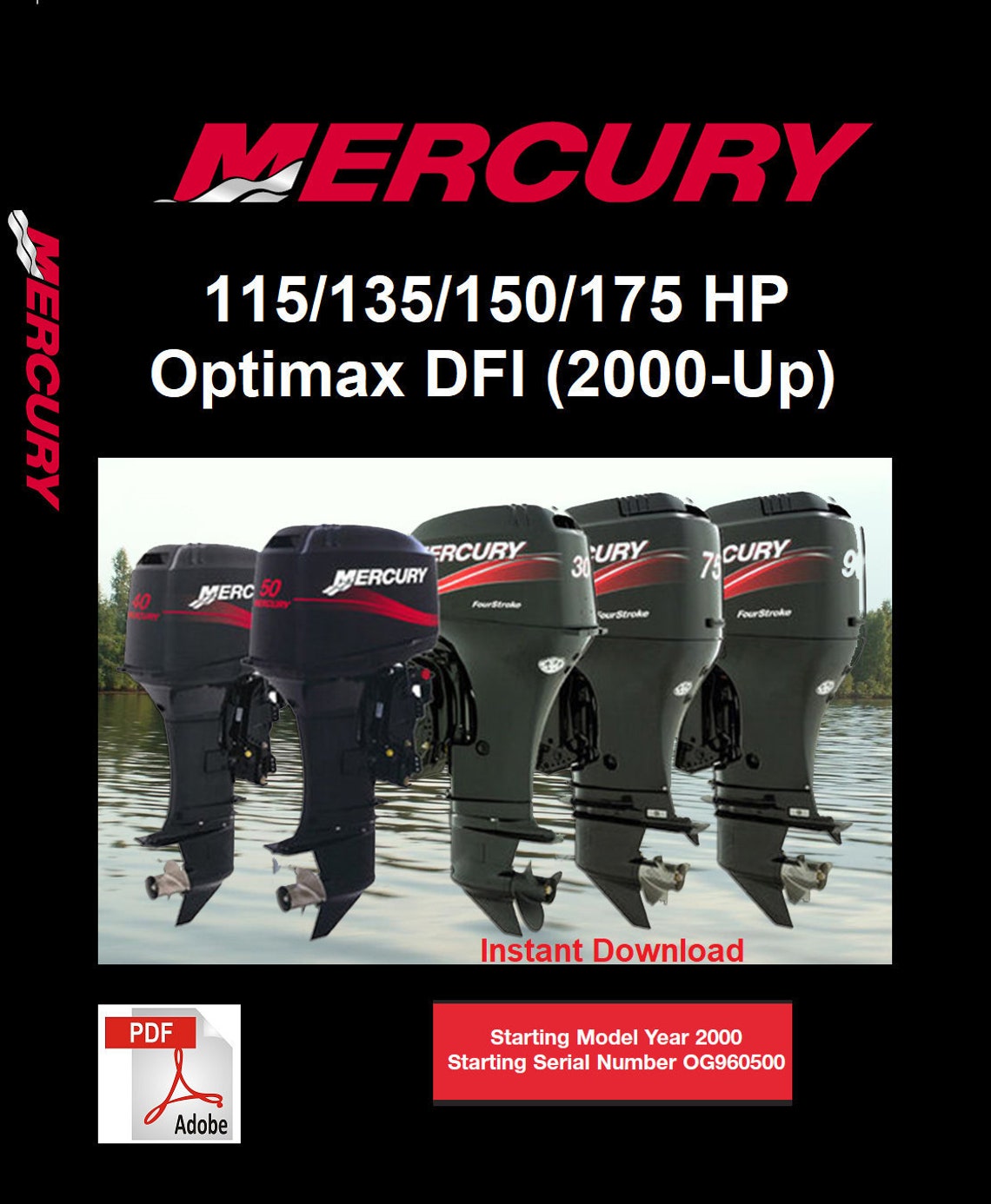Mercury Outboard Repair Service & Shop Manual 115/135/150/175 HP