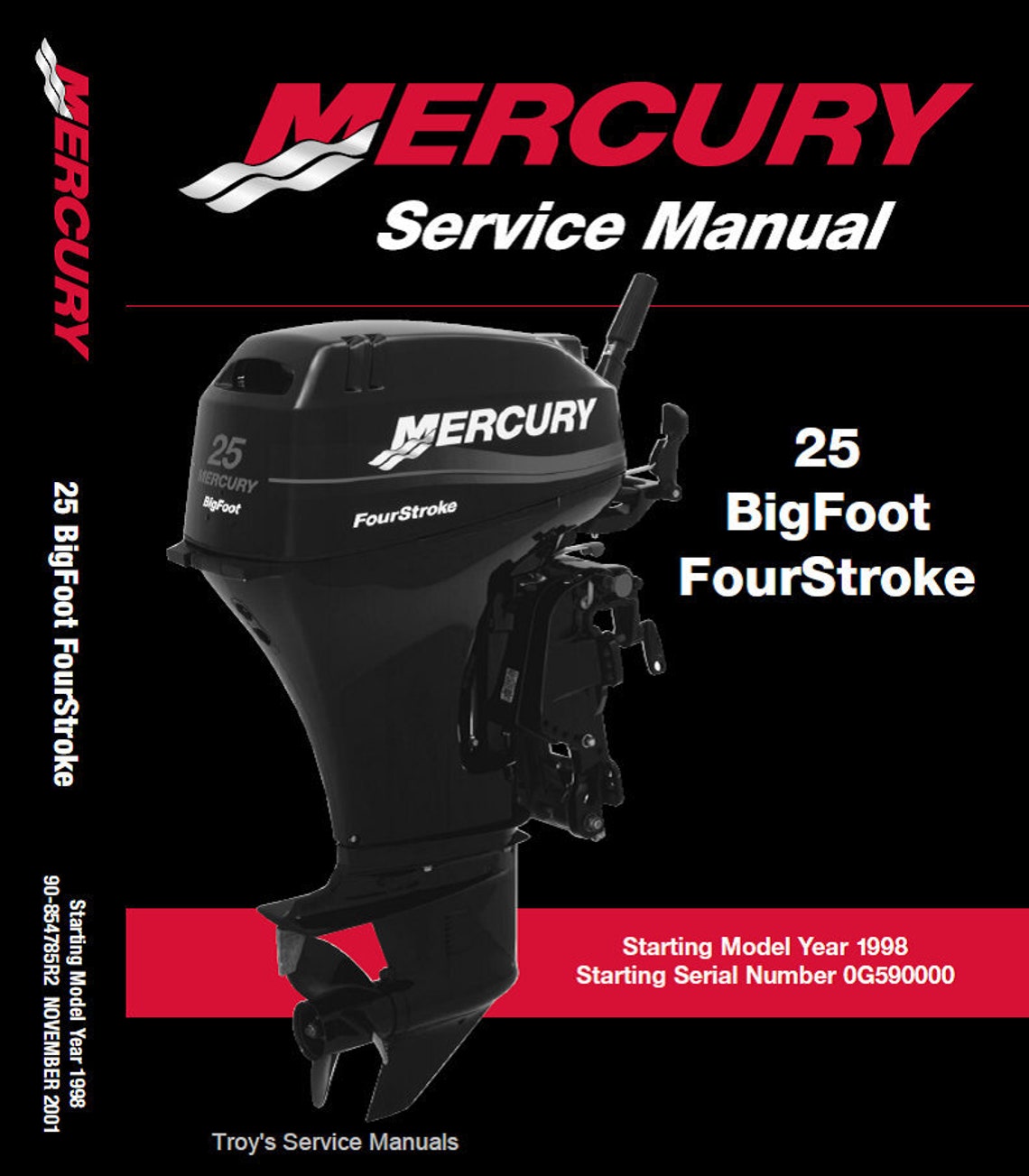 Mercury Outboard Repair Service & Shop Manual 25 HP Four Etsy